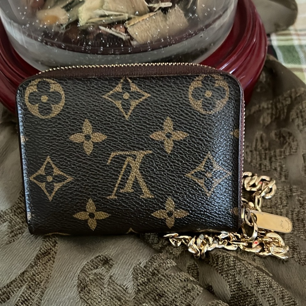 Louis Vuitton Monogram Wallet with Gold Chain